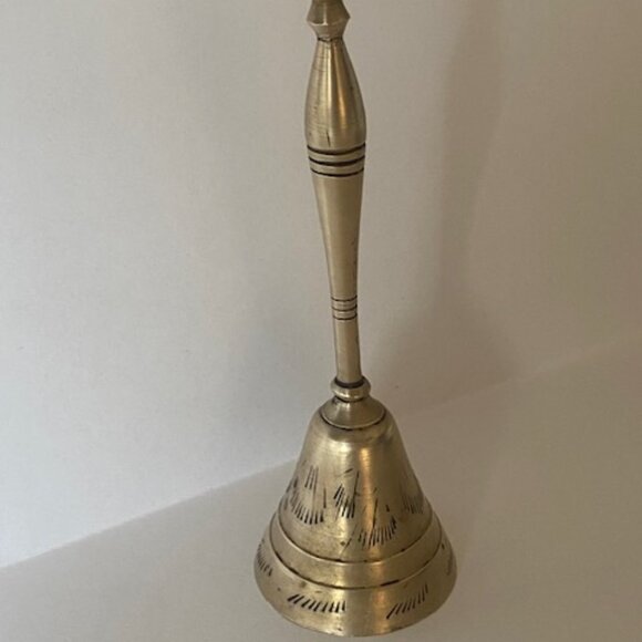 Vintage Brass Bell Etched. 6 Inch. Great tone - Picture 1 of 7